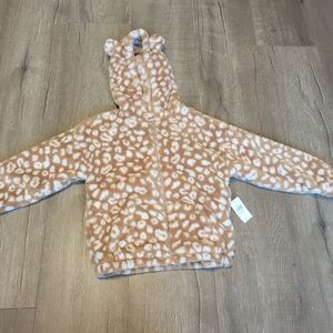 Old Navy Tan and White Fleece Hoodie